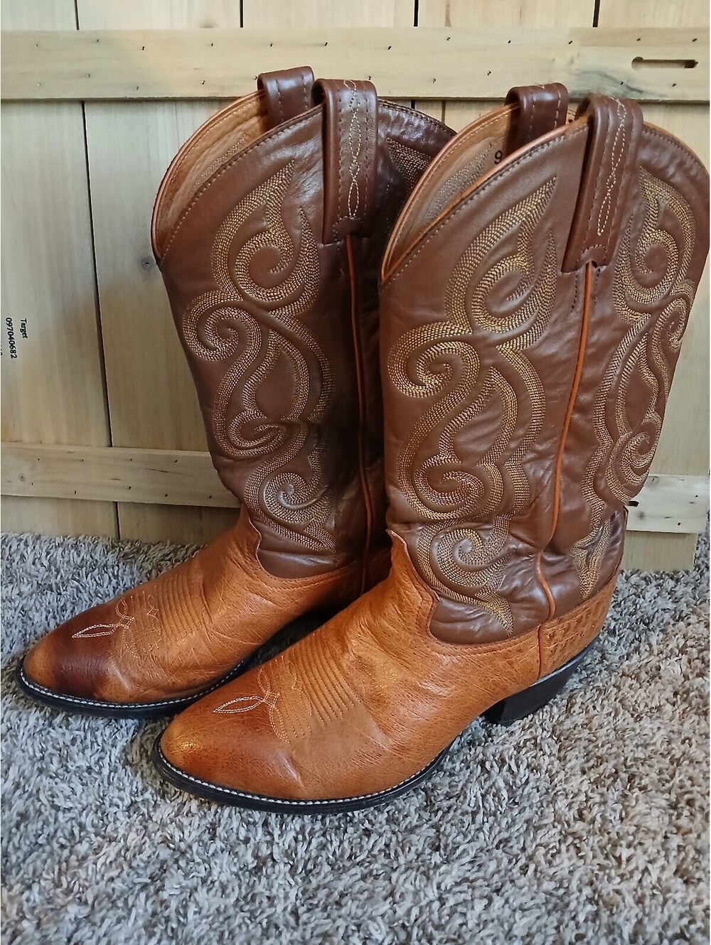 Tony Lama Western Cowboy Boots Size 11.5M Brown Leather